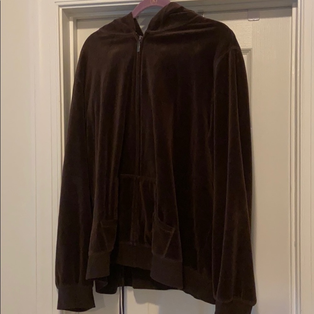 Hooded velour track suit